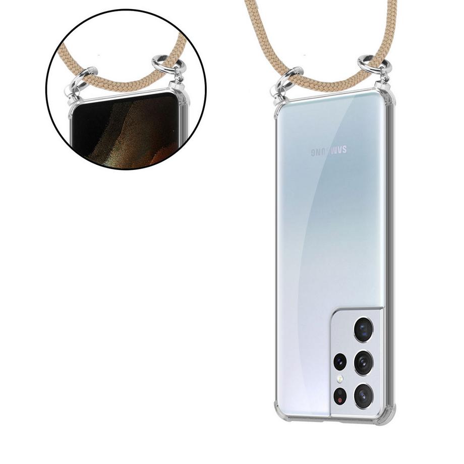 Cadorabo  Handy Kette für Samsung Galaxy S21 ULTRA Silikon mit Silbernen Ringen 