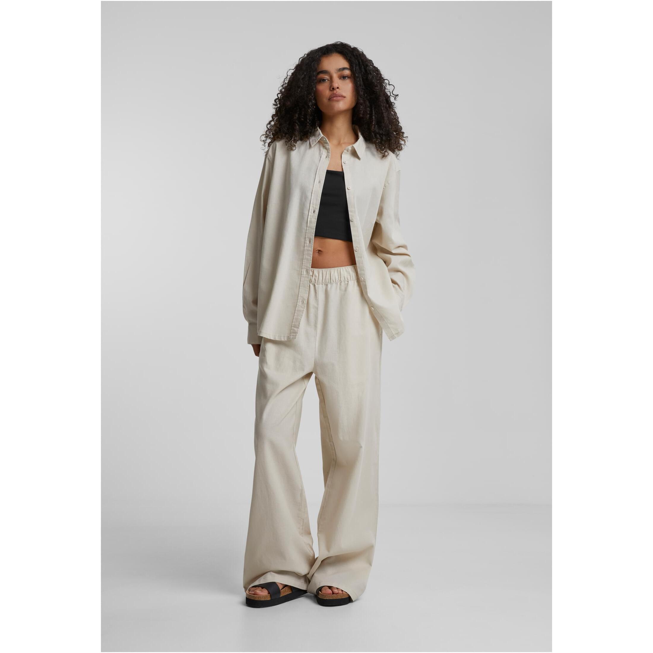 URBAN CLASSICS Camicia Oversize in Misto Lino  