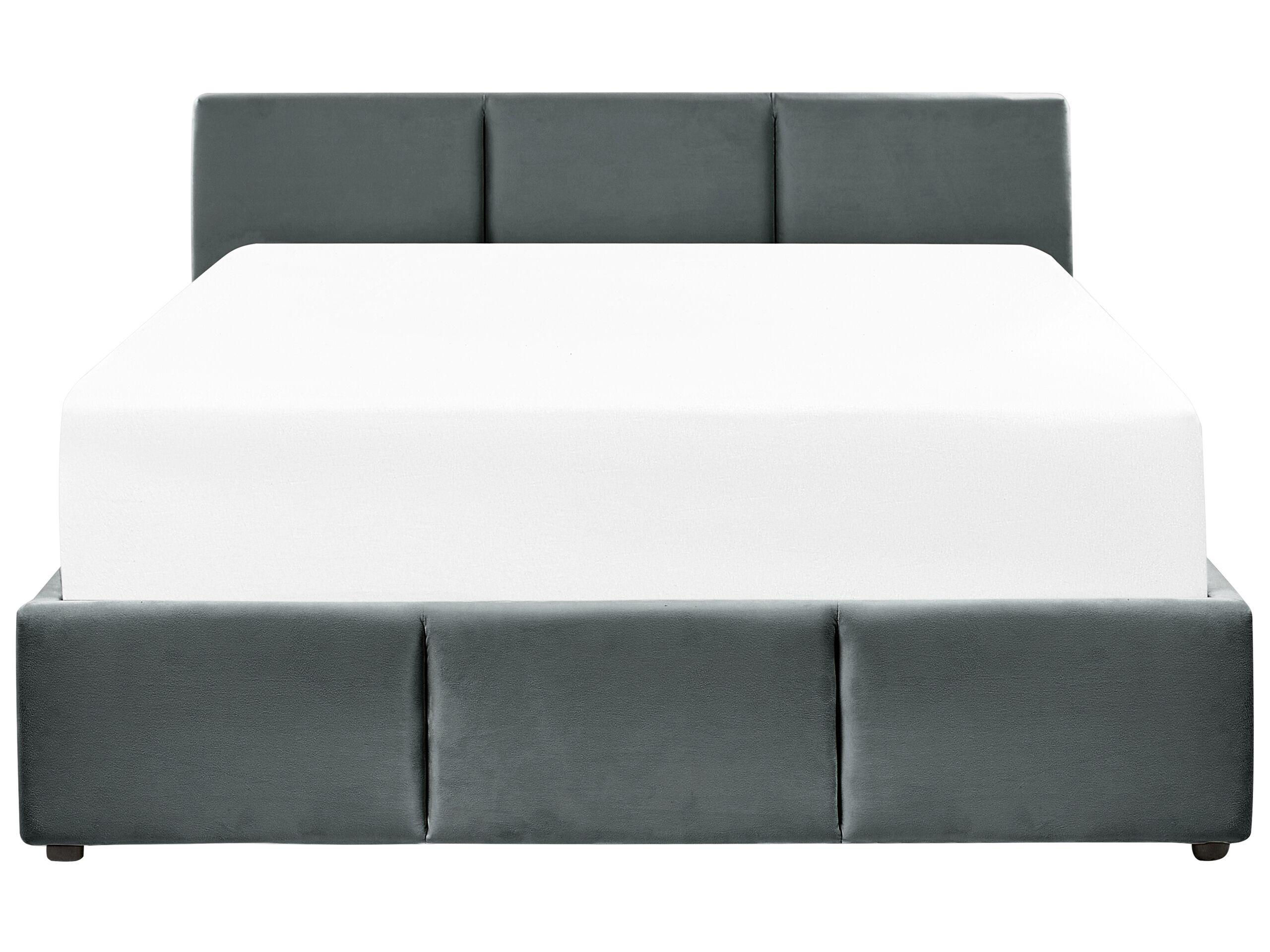 Beliani Bett mit Stauraum aus Samtstoff BOUSSE  