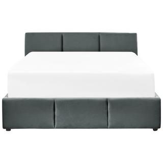 Beliani Bett mit Stauraum aus Samtstoff BOUSSE  