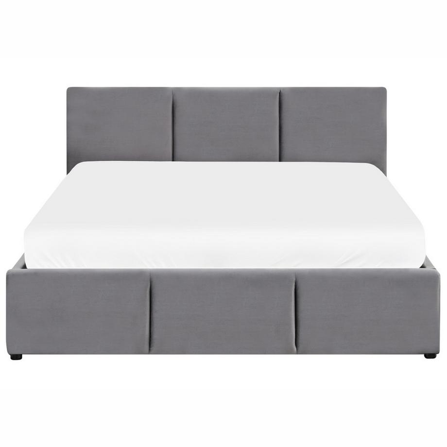 Beliani Bett mit Stauraum aus Samtstoff  BOUSSE  