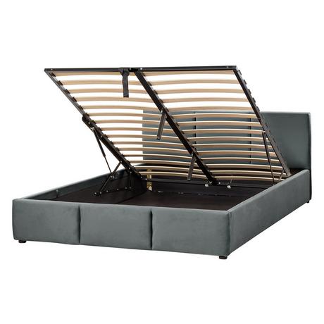 Beliani Bett mit Stauraum aus Samtstoff BOUSSE  