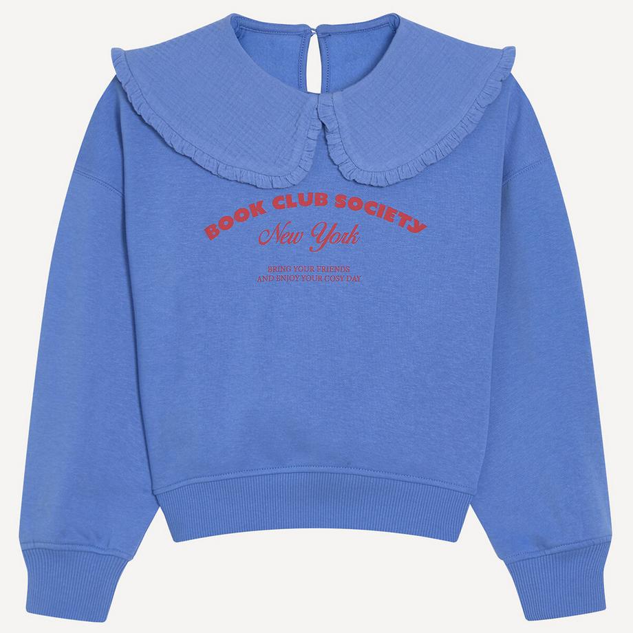 La Redoute Collections  Fleece-Sweatshirt mit Peter-Pan-Kragen und Aufdruck 