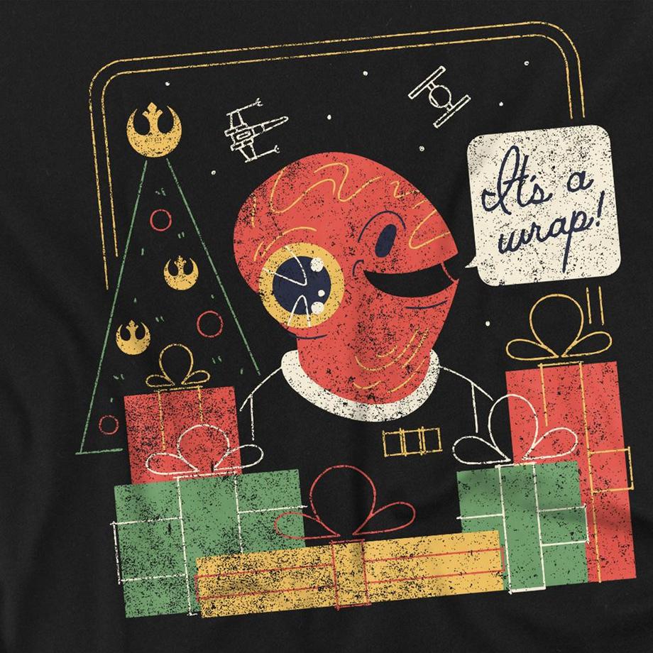 STAR WARS T-Shirt à Manches Longues Wrap Trap avec Motif de Noël  