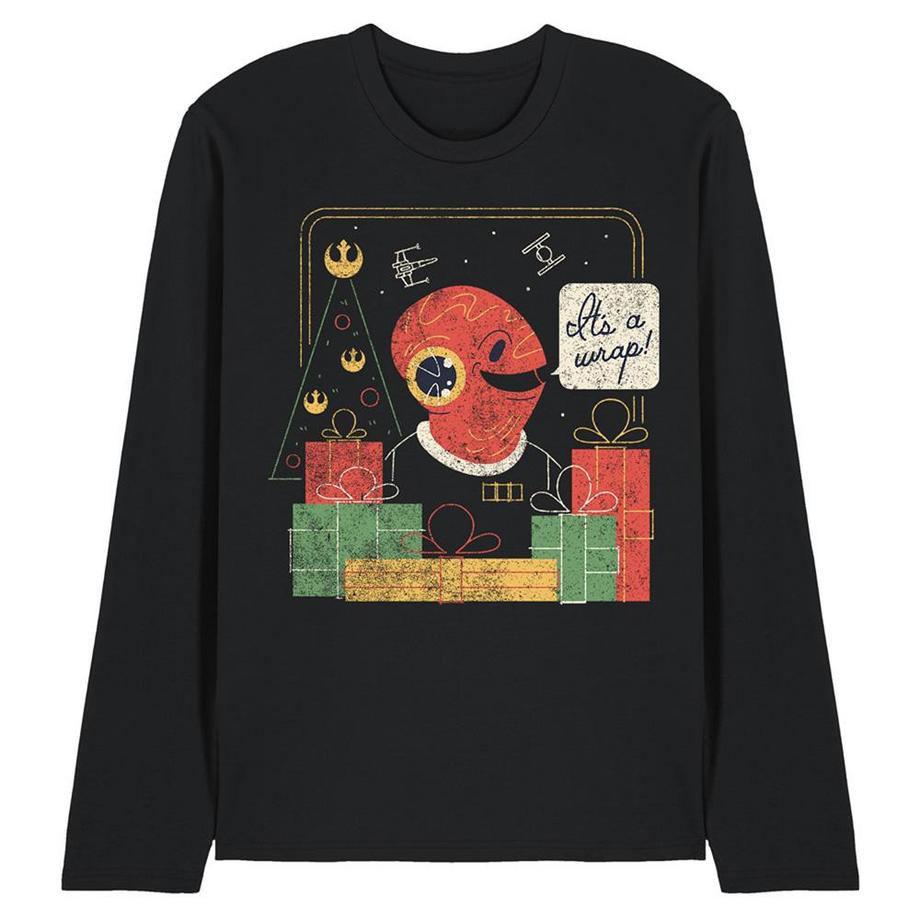 T-ShirtManches Longues Noël Motif Amiral Ackbar Wrap Trap