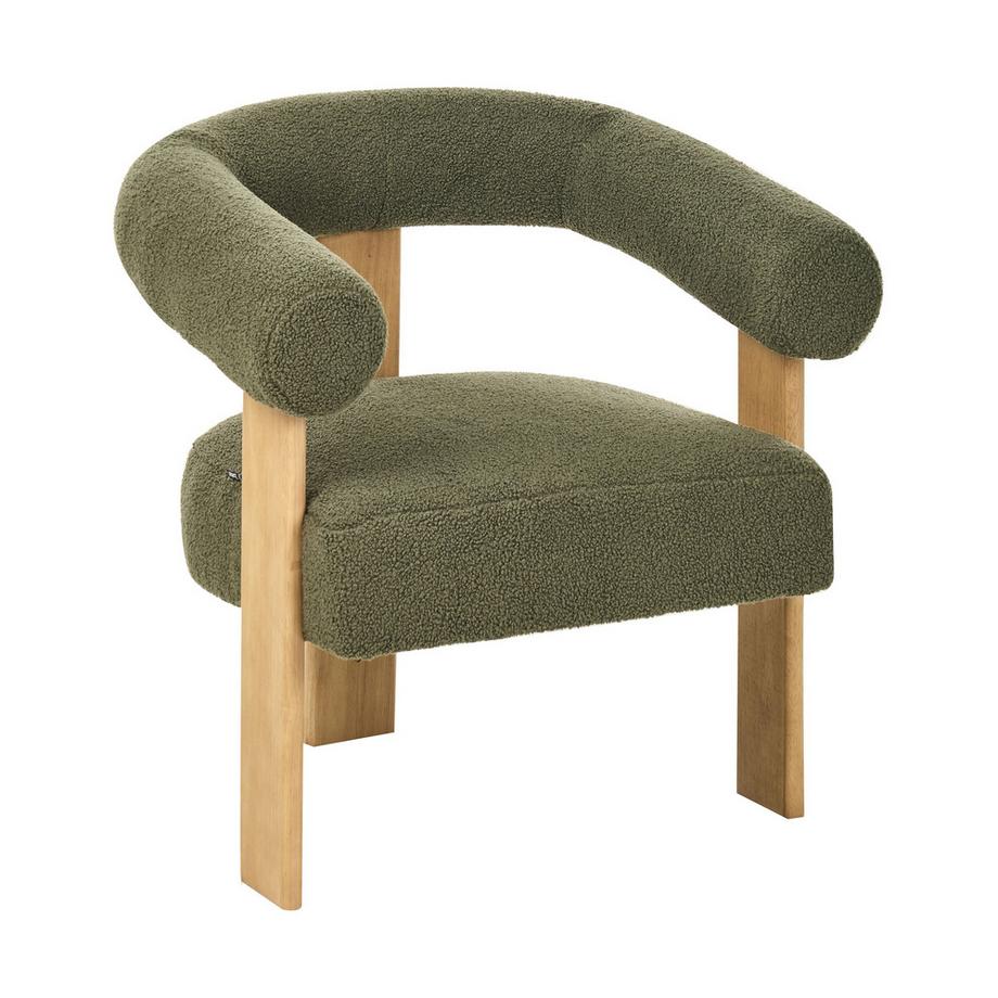 Beliani Fauteuil en Bouclé Rétro ILBRO  