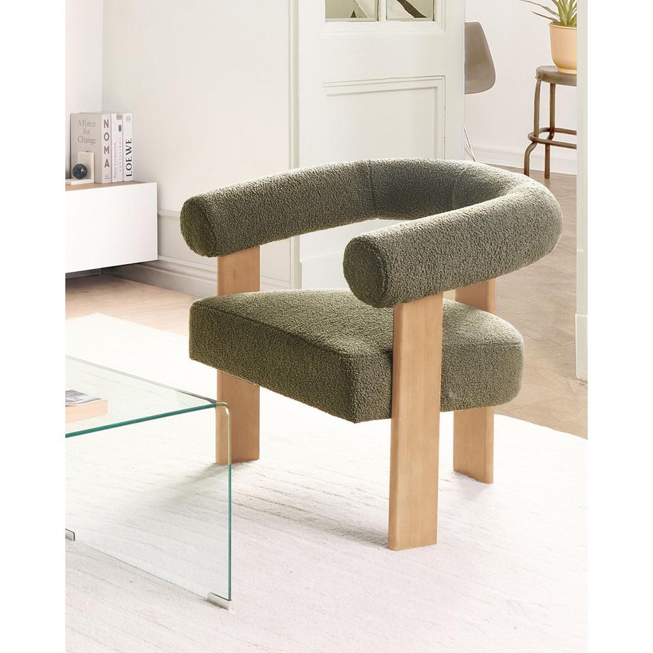 Beliani Fauteuil en Bouclé Rétro ILBRO  