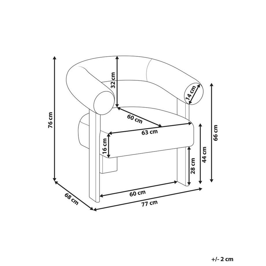 Beliani Fauteuil en Bouclé Rétro ILBRO  