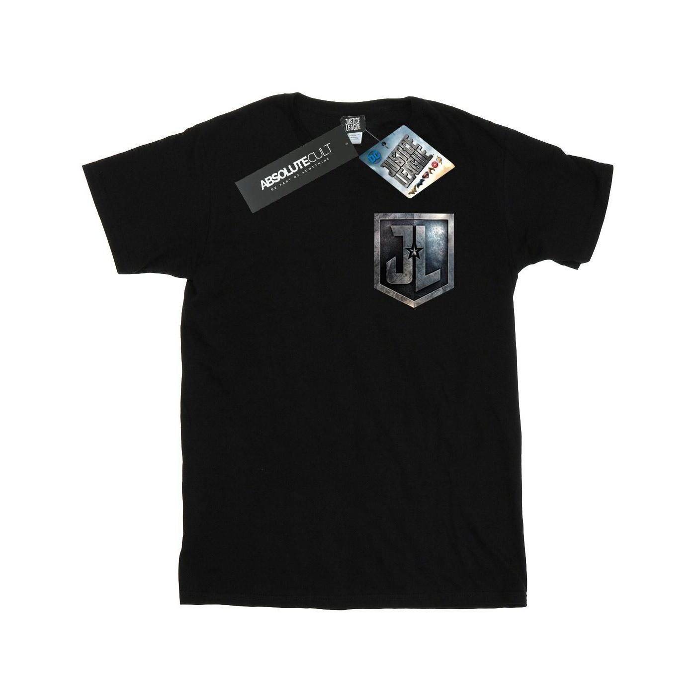 DC COMICS  Justice League Movie Shield Faux Pocket TShirt 