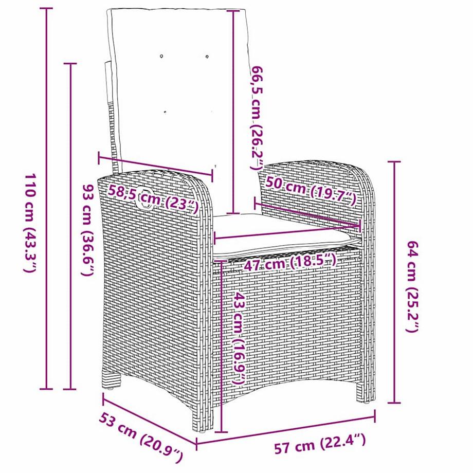 VidaXL Garten essgruppe poly-rattan  