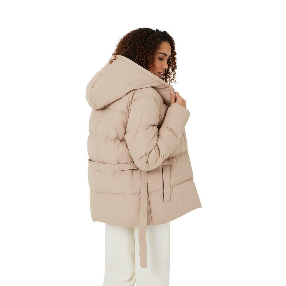 Brave Soul Gewattete Kapuzenjacke mit Gürtel  