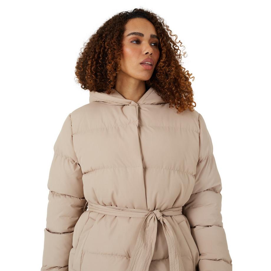 Brave Soul Gewattete Kapuzenjacke mit Gürtel  