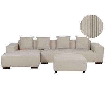 Ecksofa mit Ottomane aus Cord Modern LUNGO