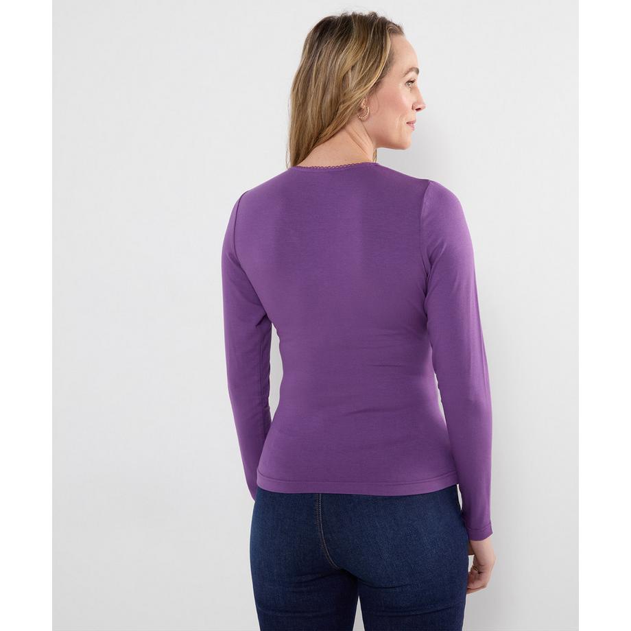 Joe Browns Langarm Henley Shirt mit Wickeloptik  