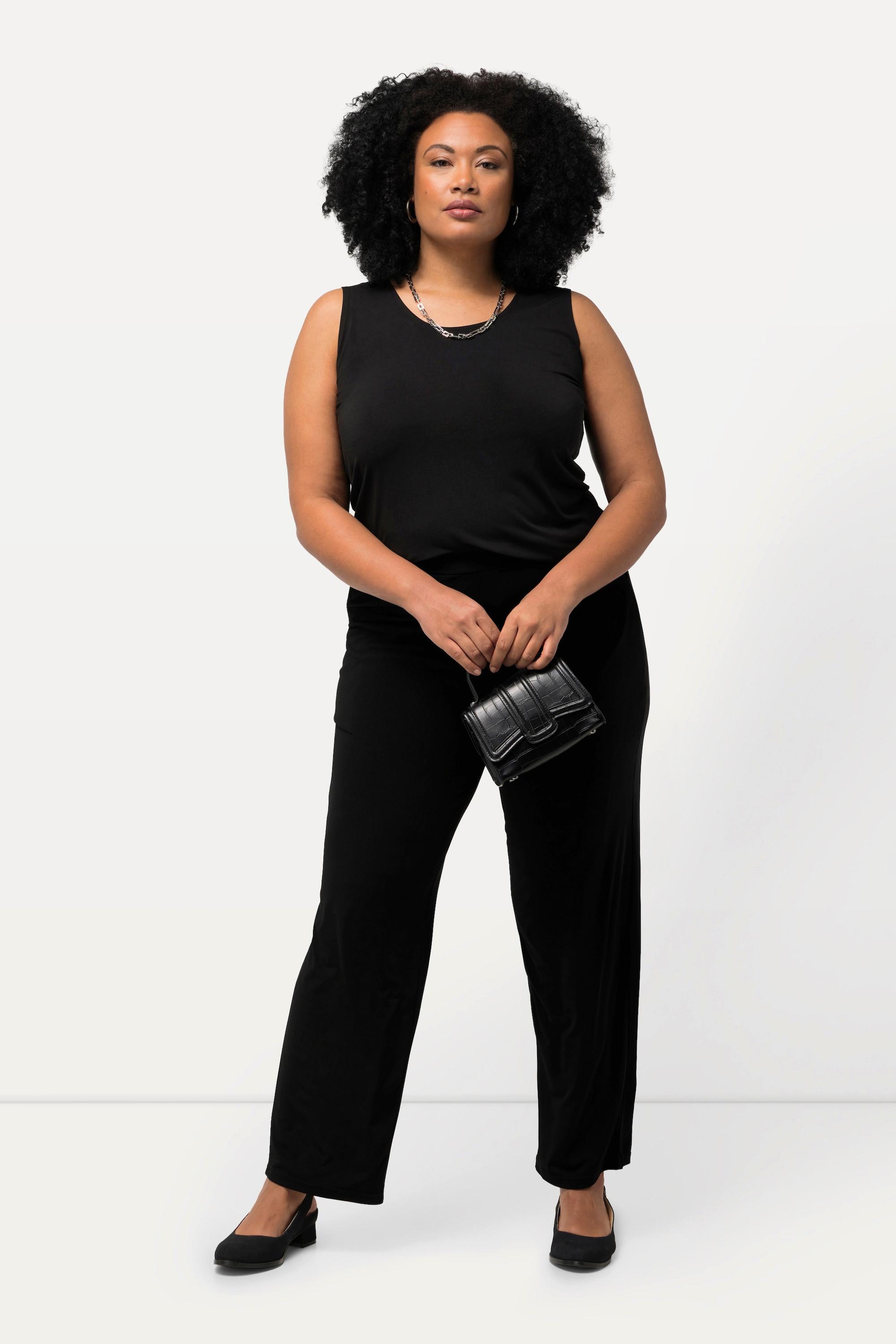 Ulla Popken Pantaloni Jersey Relaxed Fit Vita Elastica  