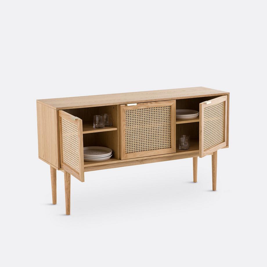 SO'HOME Buffet frêne et cannage  