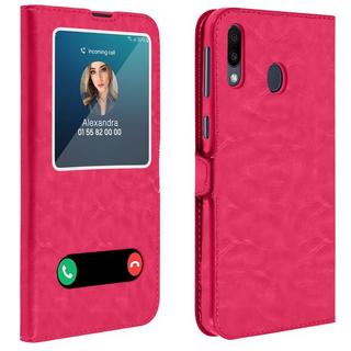 Avizar  Étui Samsung Galaxy M20 Fenêtres Rose 