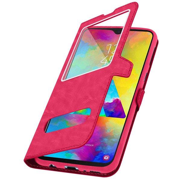 Avizar  Étui Samsung Galaxy M20 Fenêtres Rose 