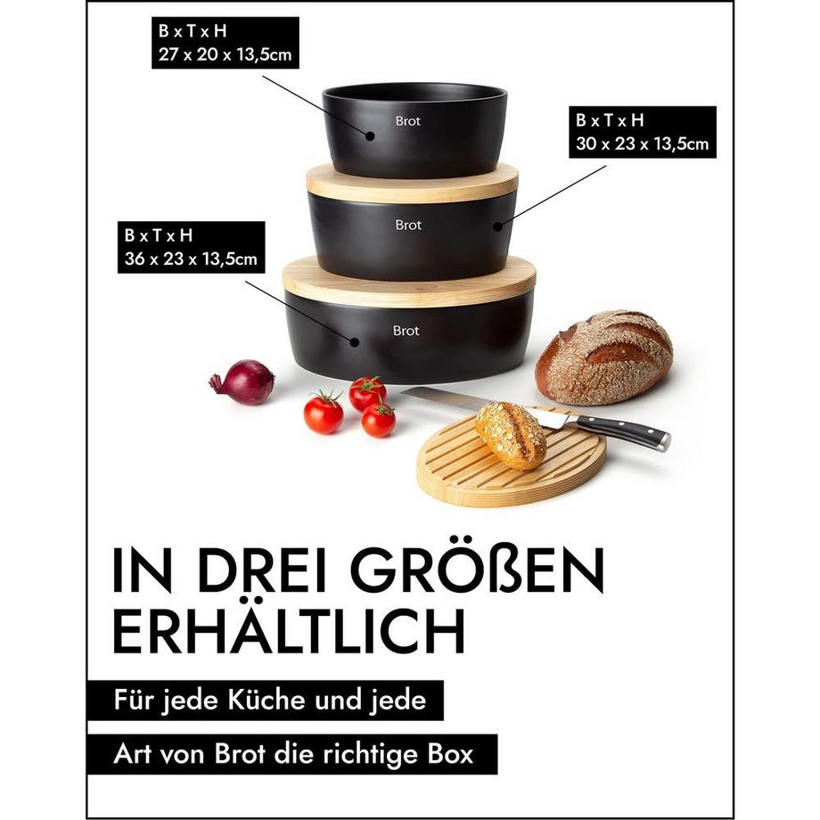 CONTINENTA  Keramik Brottopf oval, schwarz, 36x23xH13,5cm 