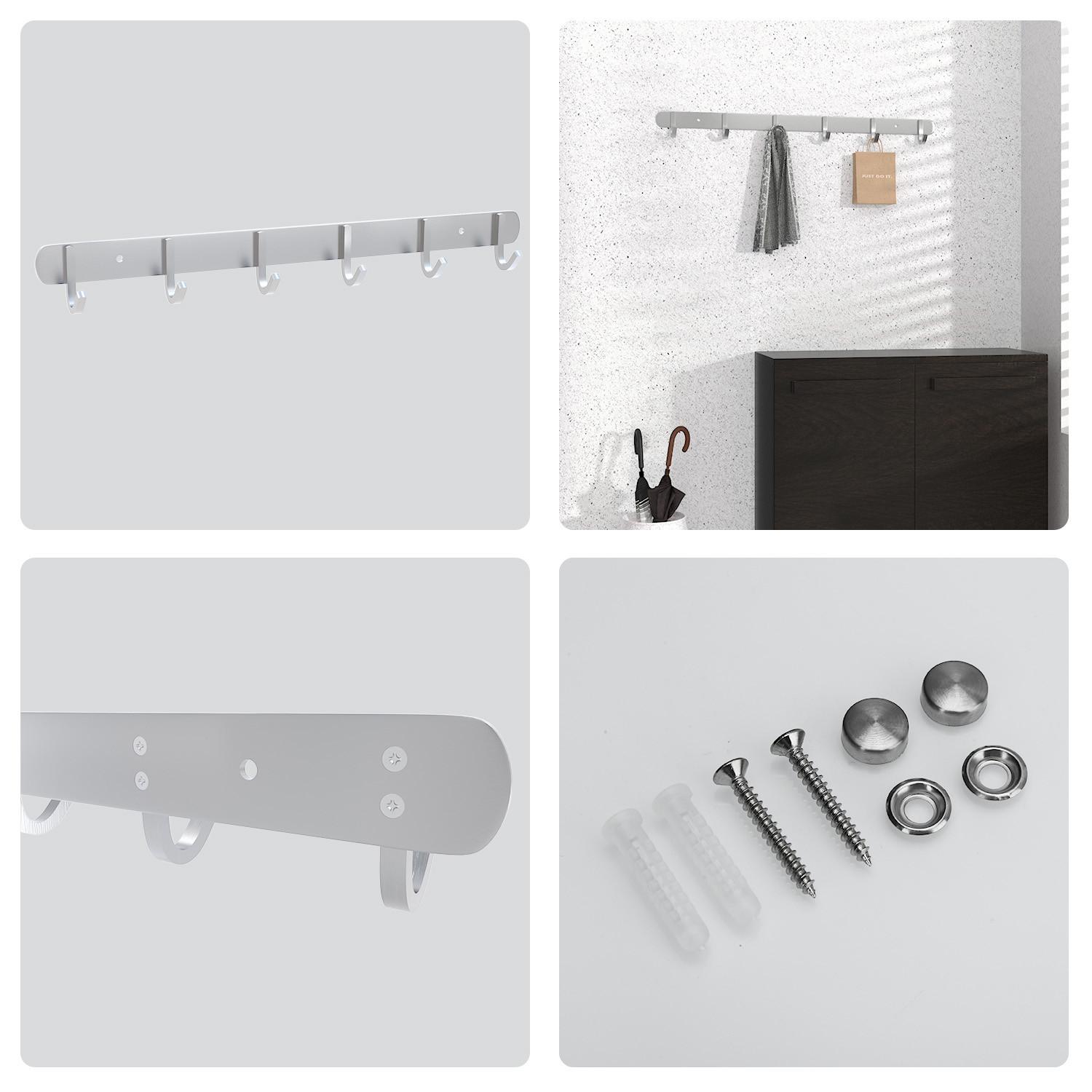 Intirilife Porte-manteau en acier inoxydable  