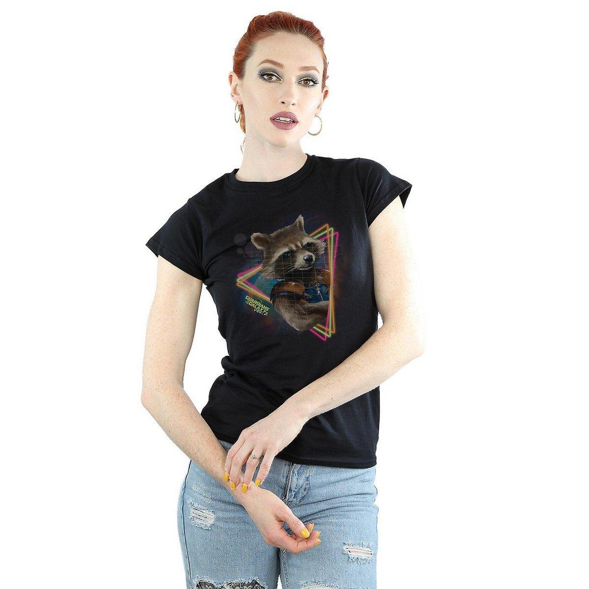 Guardians Of The Galaxy Rocket Raccoon T-Shirt Stampa Grafica Neon  