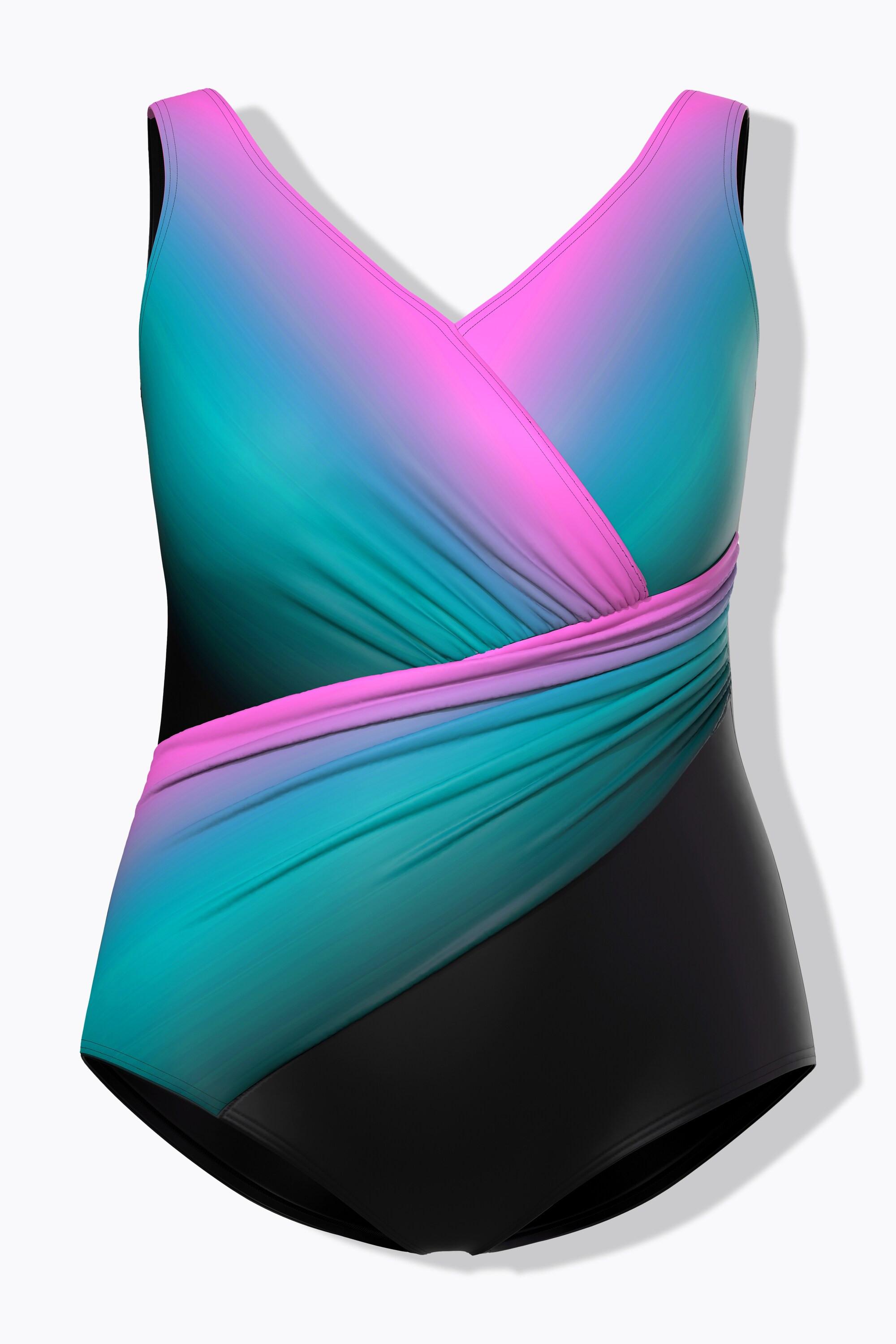 Ulla Popken Maillot de bain Drapé Dégradé Bonnets souples Recyclé  