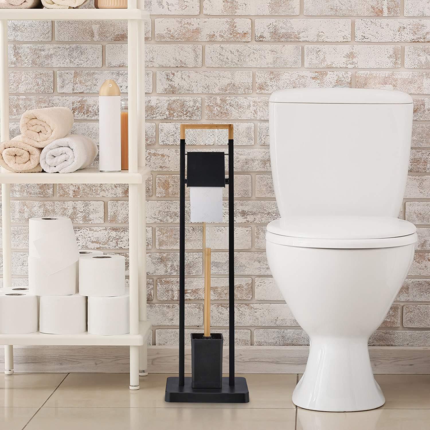 Northix Chaise de toilette en bambou et acier inoxydable  