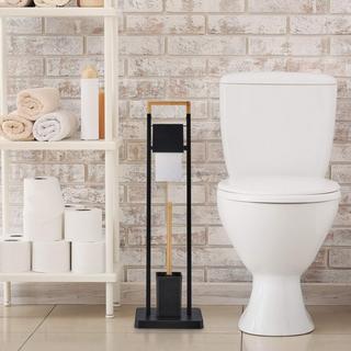 Northix Chaise de toilette en bambou et acier inoxydable  