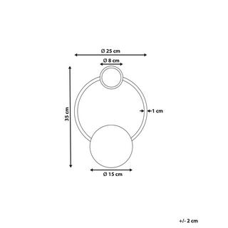 Beliani LED Wandlampe aus Metall Glamourös PONUGA  