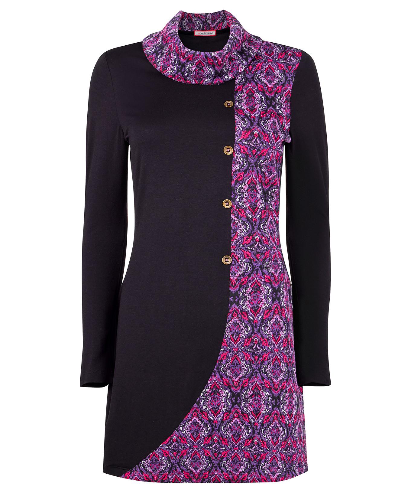 Joe Browns Tunica Jacquard Floreale Bottoni Decorativi Collo a Cascata  