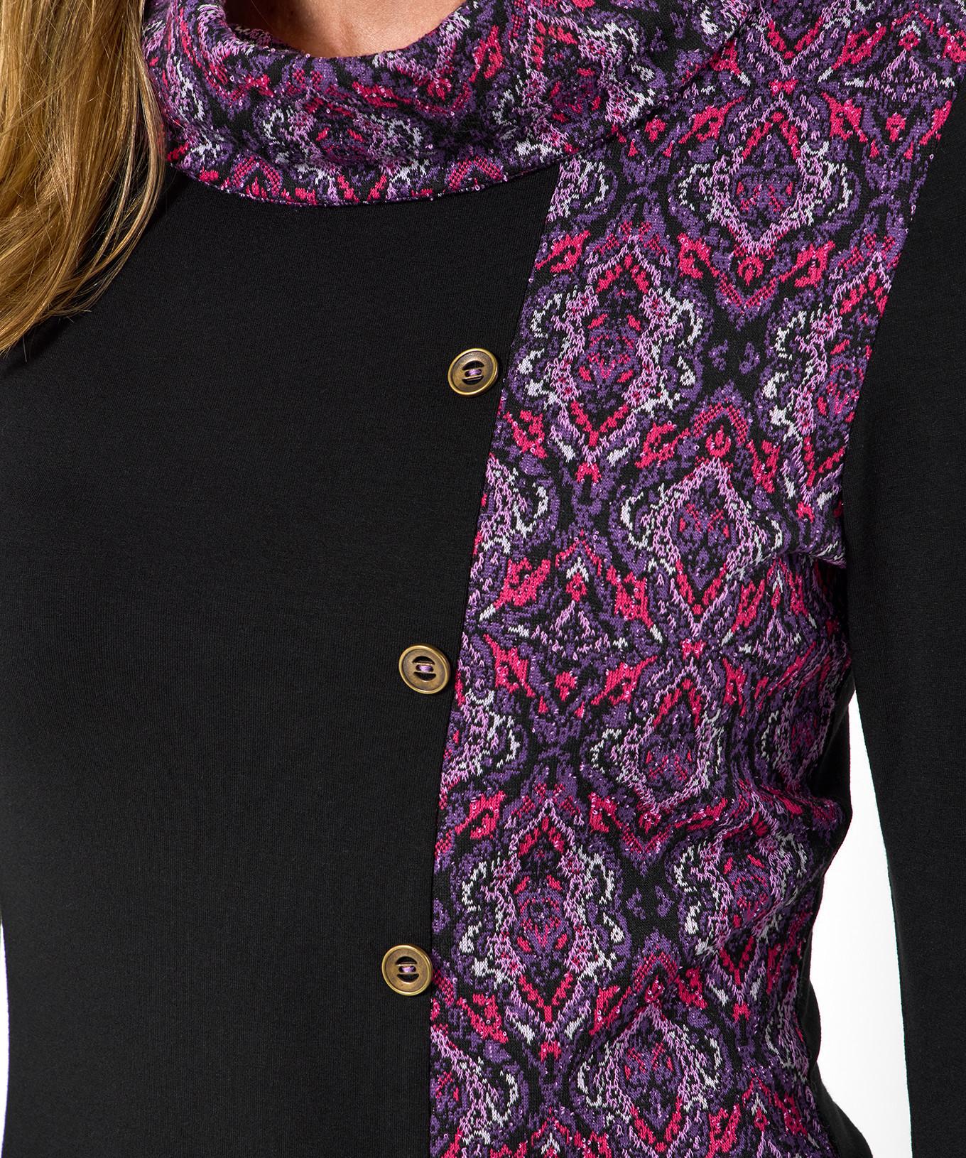 Joe Browns Tunica Jacquard Floreale Bottoni Decorativi Collo a Cascata  