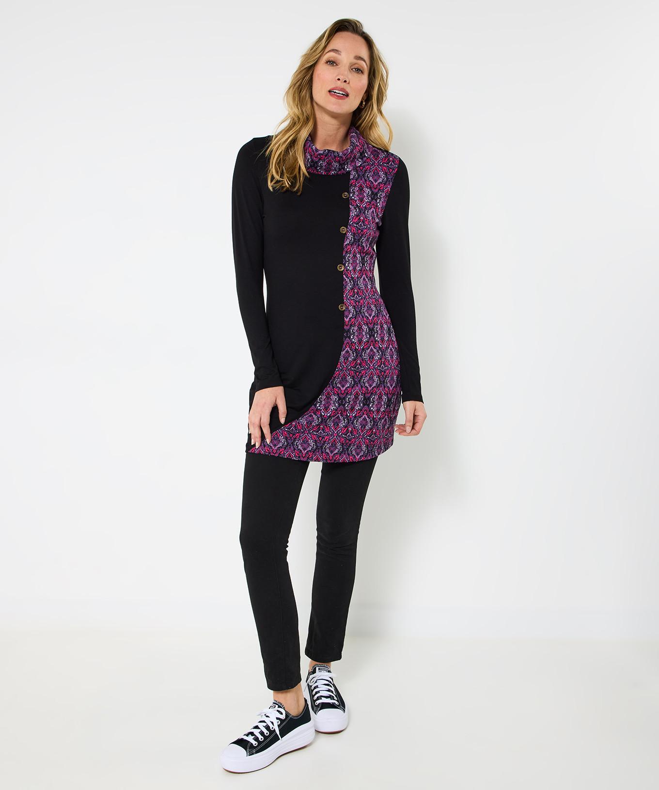 Joe Browns Tunica Jacquard Floreale Bottoni Decorativi Collo a Cascata  