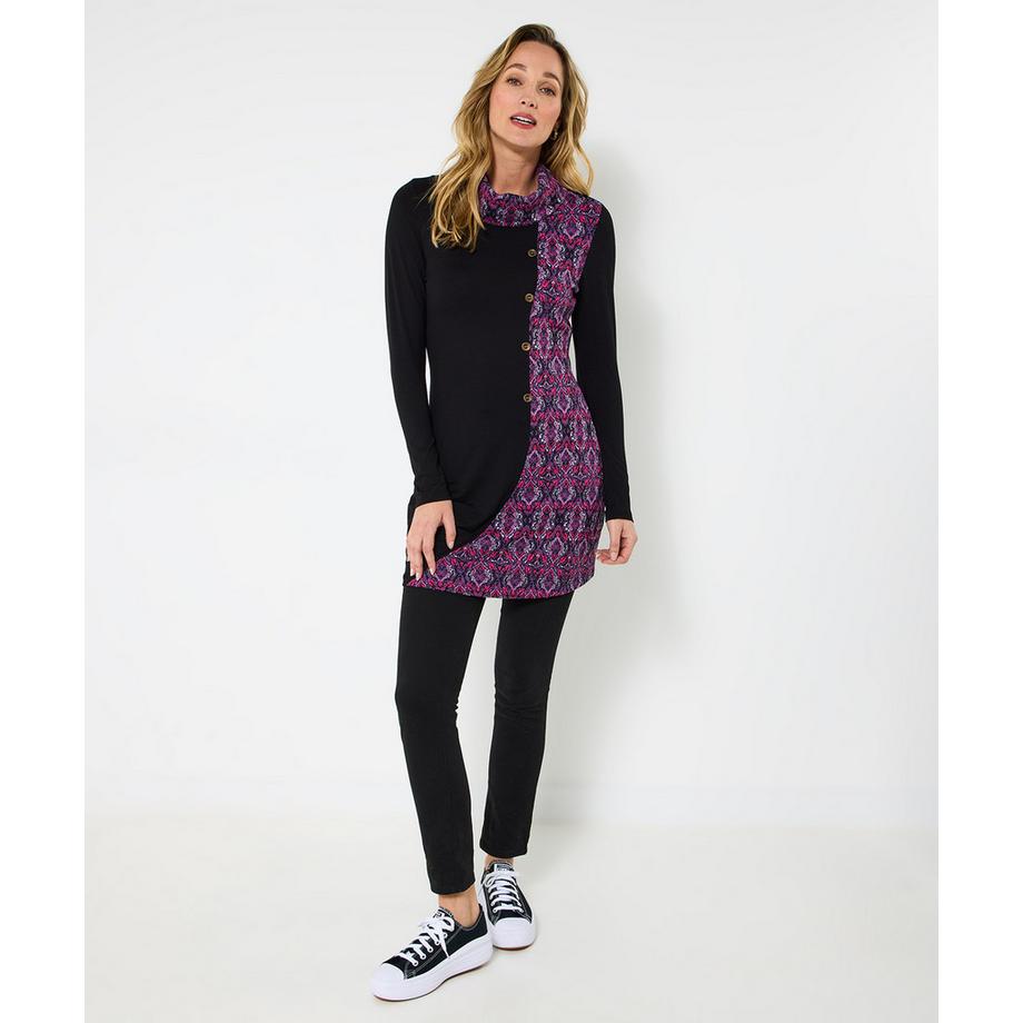 Joe Browns Tunica Jacquard Floreale Bottoni Decorativi Collo a Cascata  