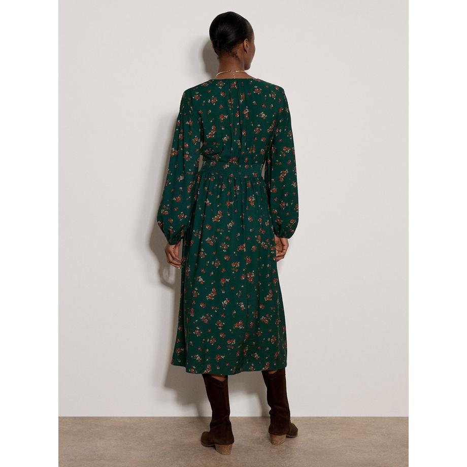 APRICOT Abito midi con stampa floreale vintage e dettagli smock  