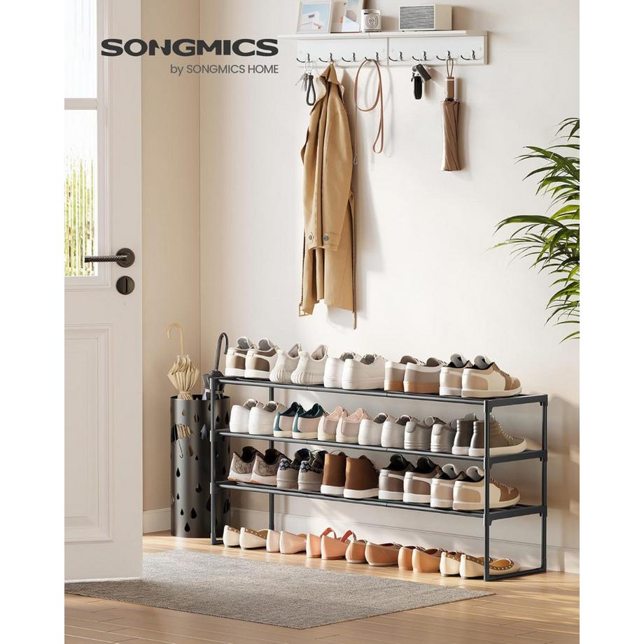 Songmics Schuhregal 3 Ebenen Schuh-Organizer Stapelbar  
