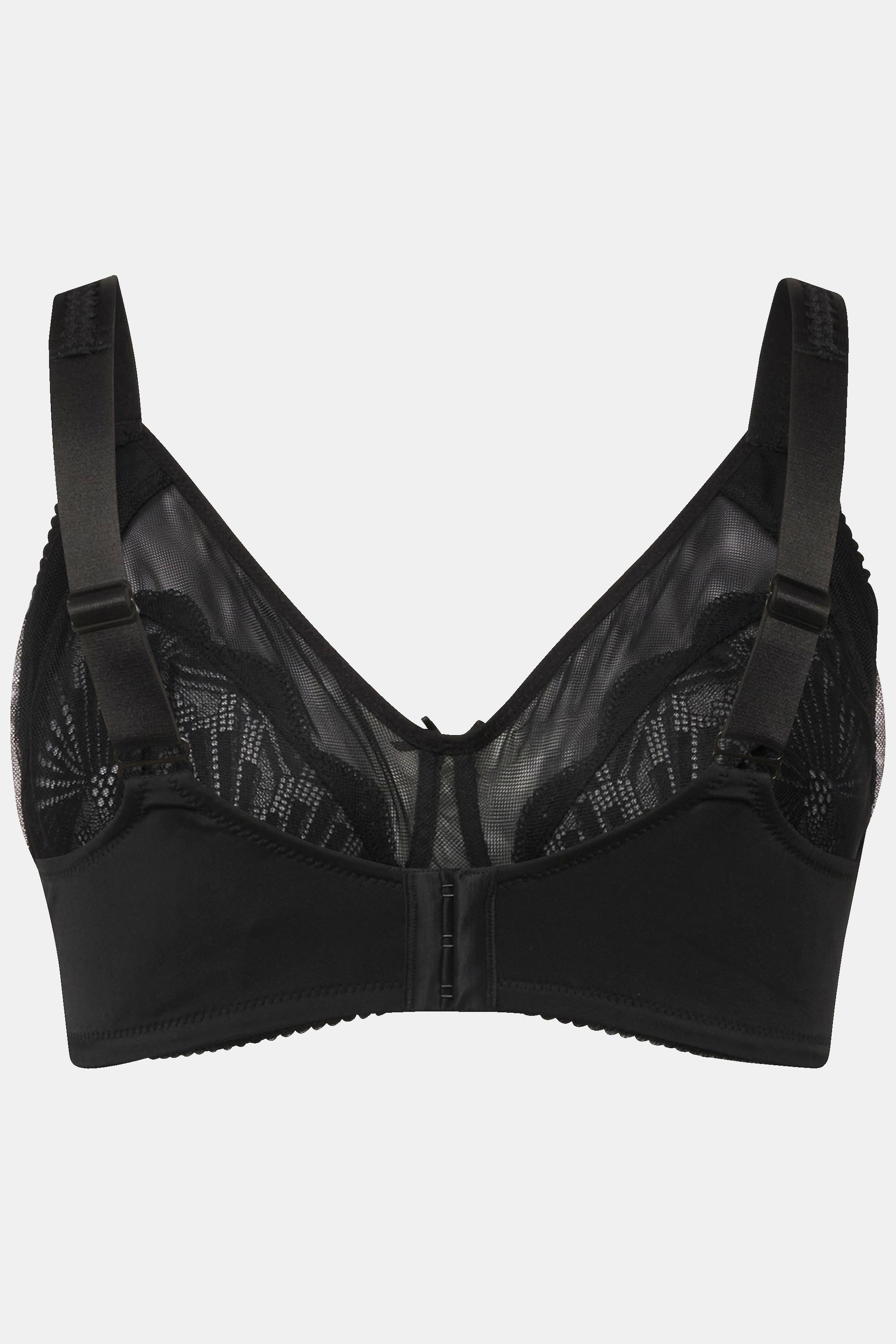 Ulla Popken Reggiseno senza ferretto in pizzo mesh  
