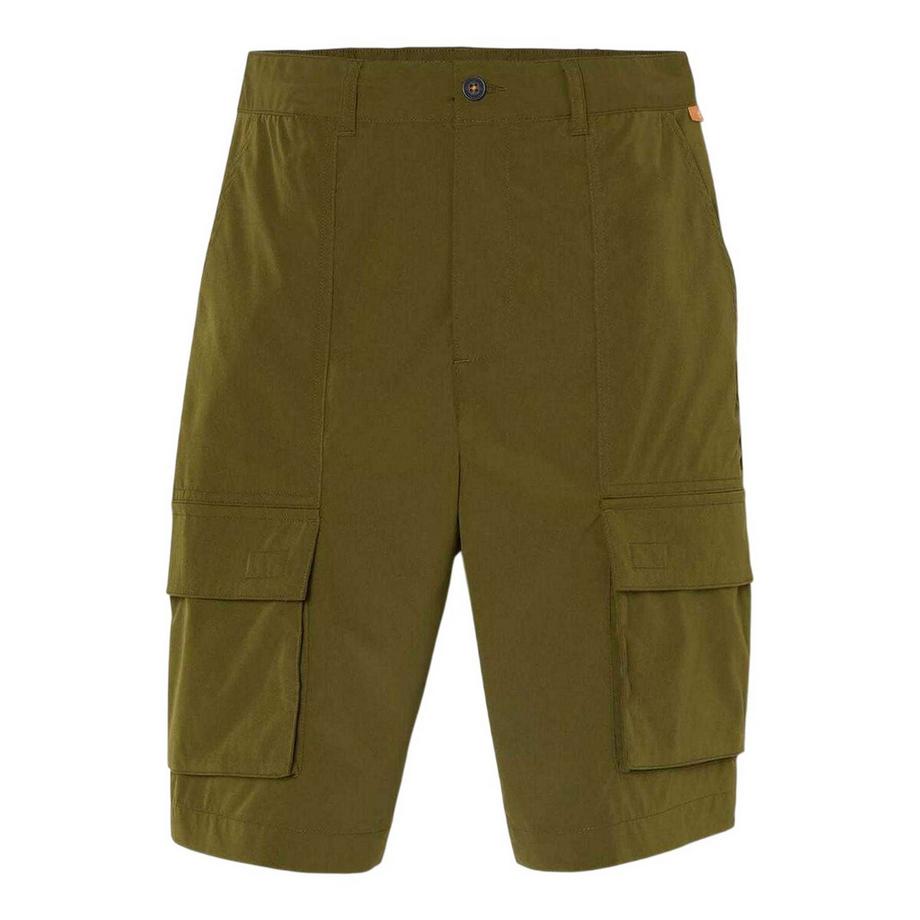 Pantaloncini Cargo Idrorepellente Distintivo In Pelle Vestibilità Rilassata