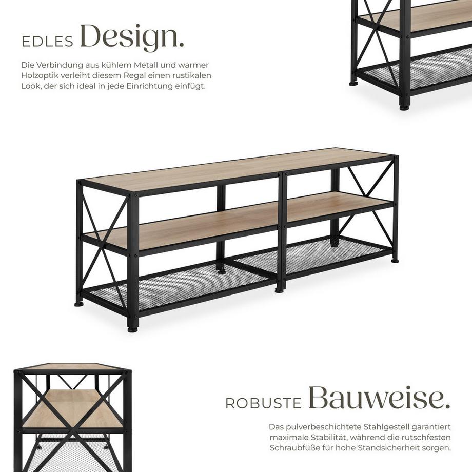 Tectake TV-Regal Chicago Industrial Style Holz und Stahl  
