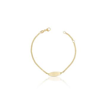 Bébé Bracelet Panzer Gelbgold 750, 18cm Gravurplatte 1.9cm