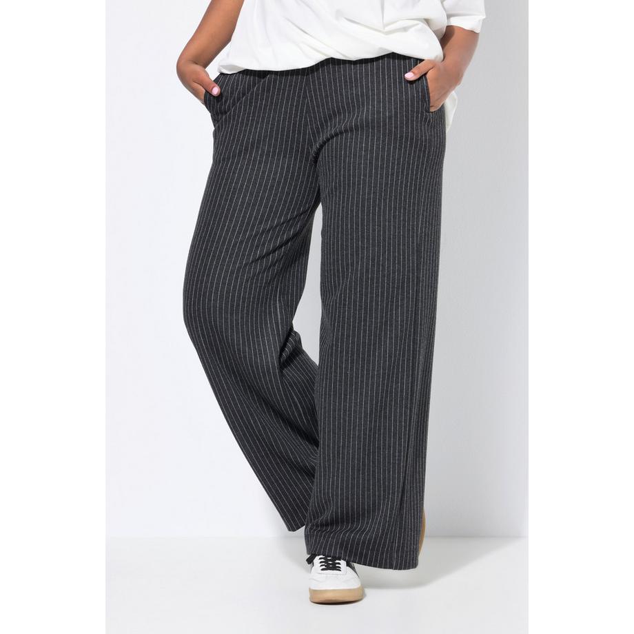 Studio Untold Pantaloni di felpa Wide Leg Vita Alta Righe Sottili  