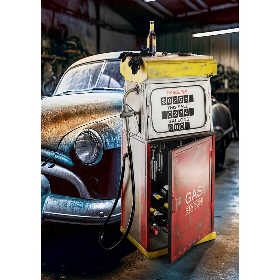 mutoni Mobile bar unico pompa di benzina rosso  