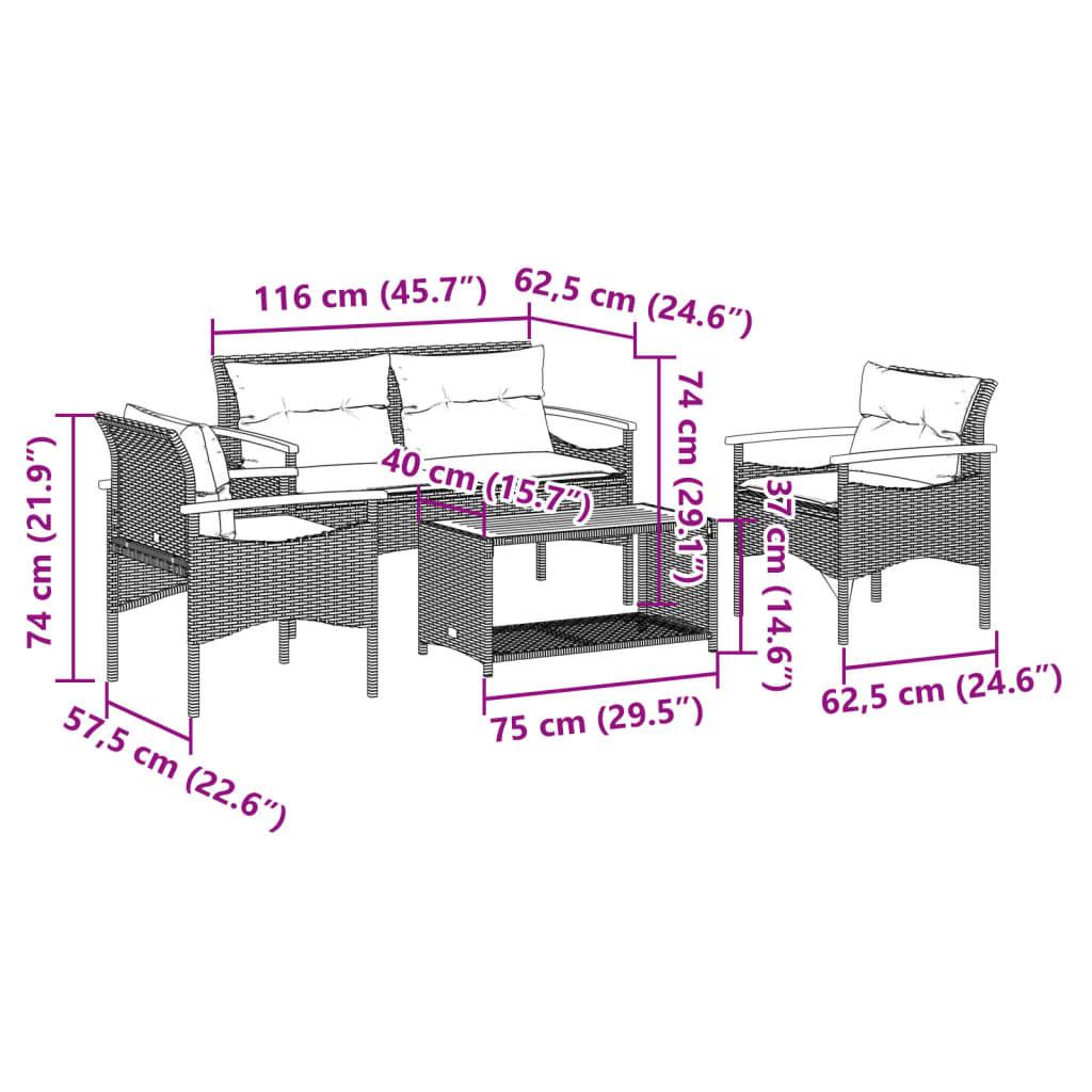 VidaXL Garten sofagarnitur poly-rattan  