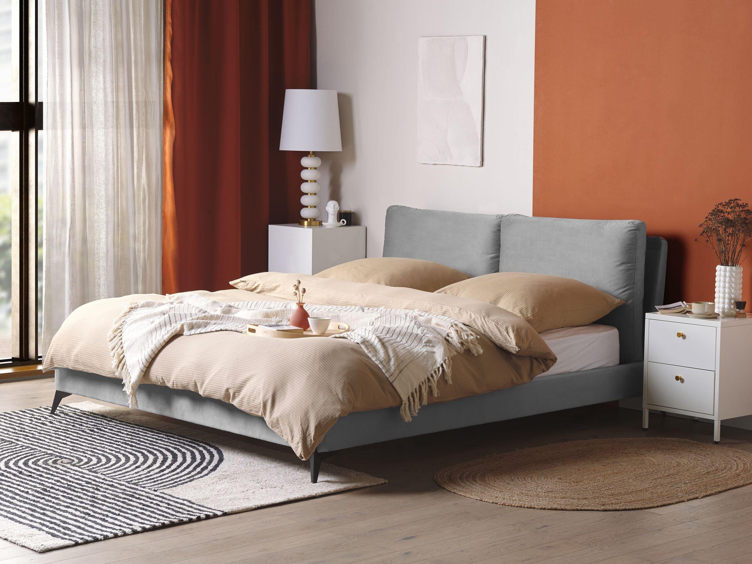 Beliani Bett mit Lattenrost aus Samtstoff Modern MELLE  