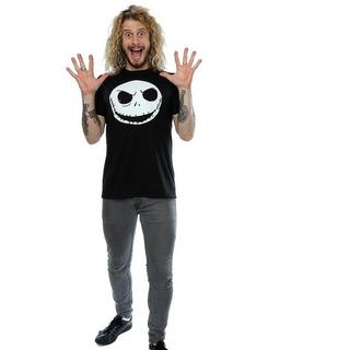 Nightmare Before Christmas Jack Skellington Gesicht Print T-Shirt  