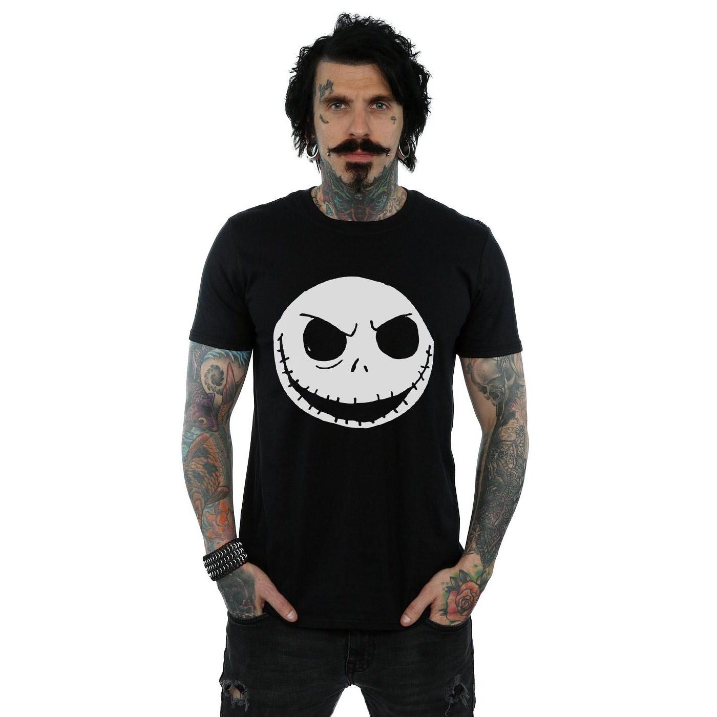 Nightmare Before Christmas Jack Skellington Gesicht Print T-Shirt  