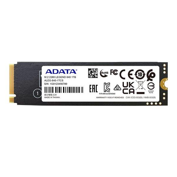 Image of ADATA ADATA LEGEND 840 M.2 1000 GB PCI Express 4.0 3D NAND NVMe - 1 TB