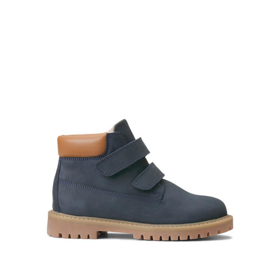 La Redoute Collections Gefütterte Lederboots mit Klettverschluss  