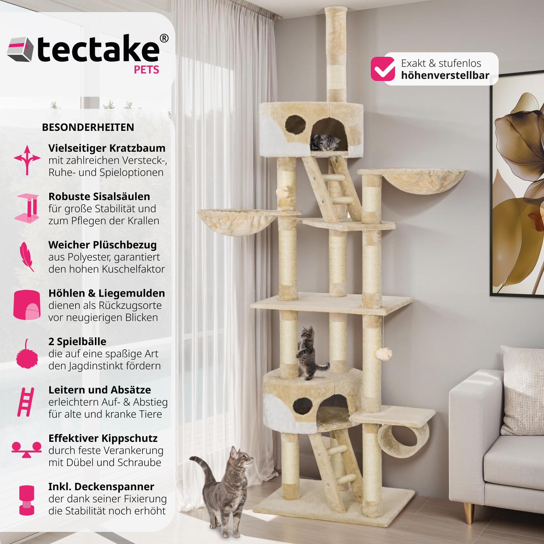 Tectake  Arbre à chat HANSI 260 cm 