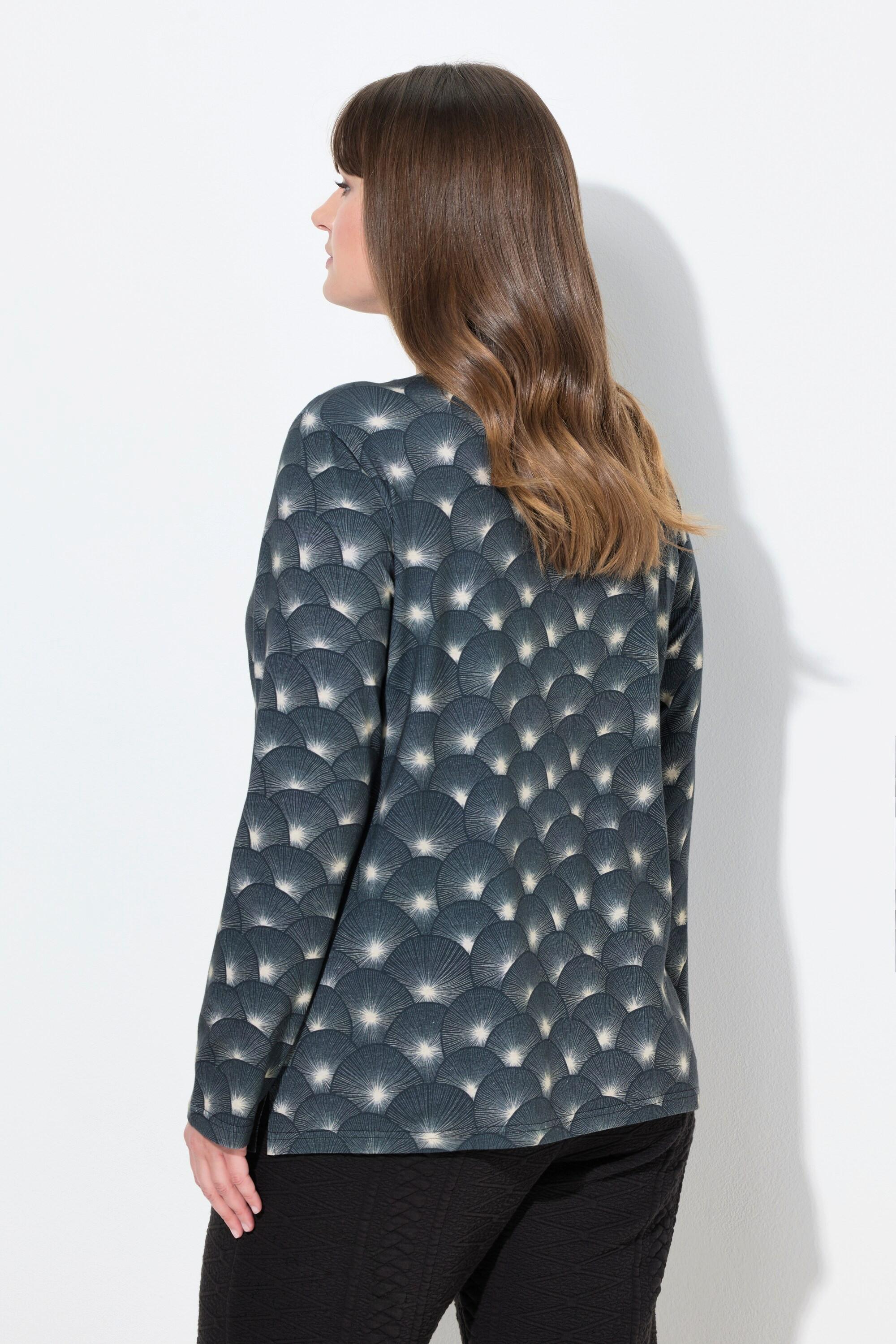 Ulla Popken T-shirt classique manches longues col cœur  