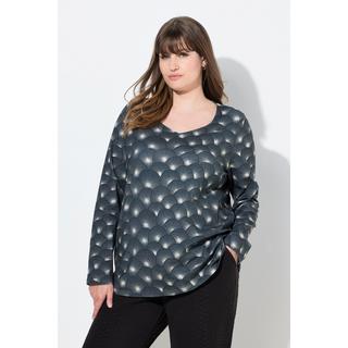 Ulla Popken T-shirt classique manches longues col cœur  